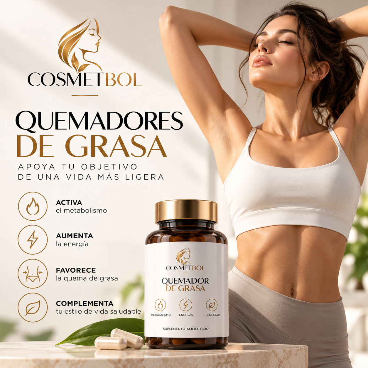 Campaña ilustrativa de Quemadores de grasa COSMETBOL